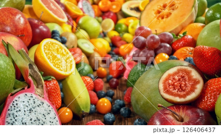 Assortment of Various Kind of Fresh Fruits. 126406437