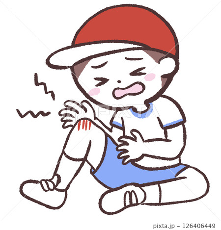 足を怪我した子供のイラスト 126406449