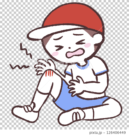 足を怪我した子供のイラスト 126406449