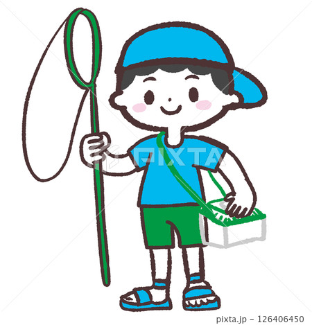 虫を探しに行く男の子のイラスト 126406450