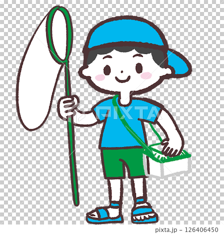 虫を探しに行く男の子のイラスト 126406450