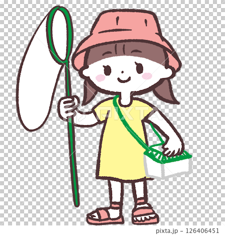 虫を探しに行く女の子 126406451