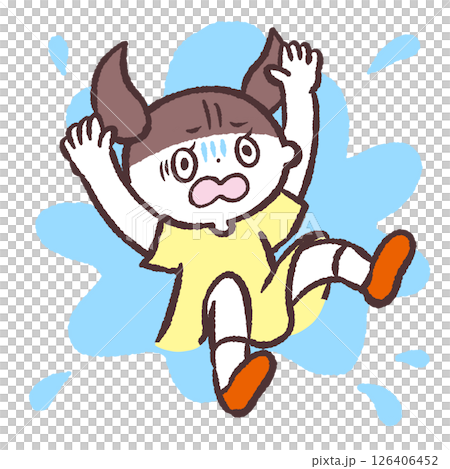 溺水女孩的插圖 126406452