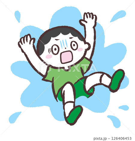 溺れる男の子のイラスト 126406453