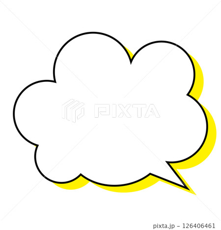 シンプルな吹き出しのイラスト　もこもこ 126406461