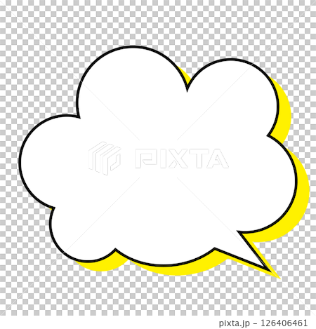 シンプルな吹き出しのイラスト　もこもこ 126406461