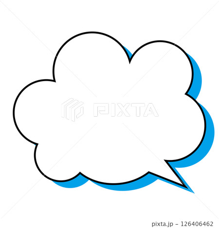 シンプルな吹き出しのイラスト　もこもこ 126406462