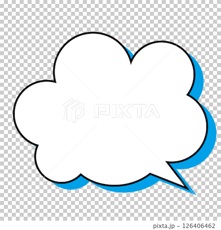 シンプルな吹き出しのイラスト　もこもこ 126406462