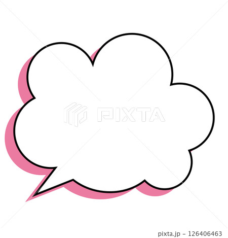 シンプルな吹き出しのイラスト　もこもこ 126406463