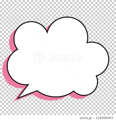 シンプルな吹き出しのイラスト　もこもこ 126406463