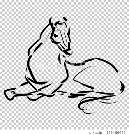 Sumi-e style horse illustration Sumi-e style horse illustration 126406621