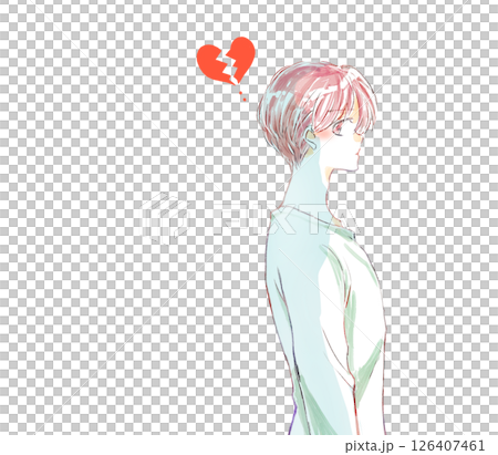 Male upper body broken heart Male upper body broken heart 126407461