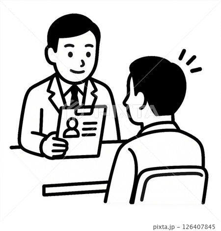 面接を受ける人と面接官 126407845