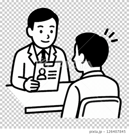 面接を受ける人と面接官 126407845