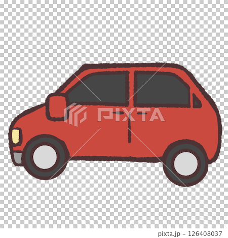 一輛紅色汽車的側面插圖 一輛紅色汽車的側面插圖 126408037