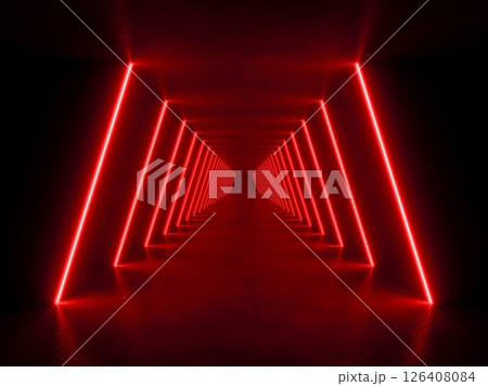 red lighting with interior empty space, 3d rendering sci-fi concept red lighting with interior empty space, 3d rendering sci-fi concept 126408084