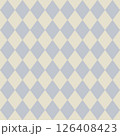 Argyle seamless pattern in pastel grey colors, geometric diamond background 126408423