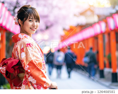着物を着た女性 126408581
