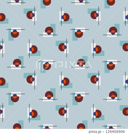 Textile motif seamless pattern. Abstract line shape geometric motif basic pattern continuous background. Man shirt all over print block. Textile motif seamless pattern. Abstract line shape geometric motif basic pattern continuous background. Man shirt all over print block. 126408906