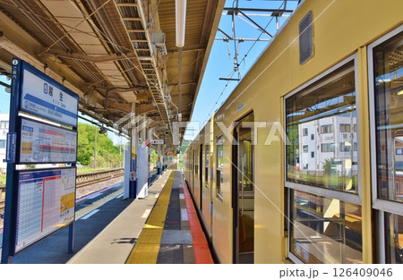 晴れた朝の生越駅ホーム 埼玉 晴れた朝の生越駅ホーム 埼玉 126409046