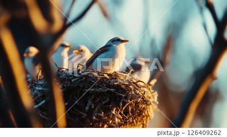 nesting flock bird feeding. Beak group of birds carrying food nesting flock bird feeding. Beak group of birds carrying food 126409262