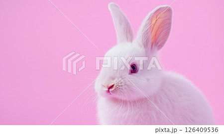 Realistic photo of a bright purple and fluffy rabbit 126409536