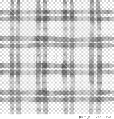 Black White Plaid Gingham Check Hand Drawn Background Pattern Overlay 126409598