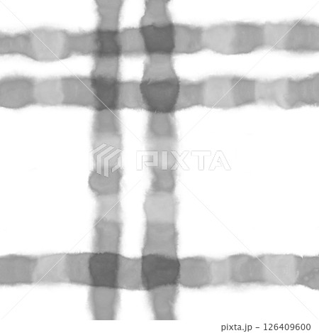 Black White Plaid Gingham Check Hand Drawn Background Pattern Overlay 126409600