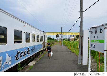JR北海道、日高本線の苫小牧駅から鵡川駅までの風景(2023年夏曇り空) JR北海道、日高本線の苫小牧駅から鵡川駅までの風景(2023年夏曇り空) 126409764