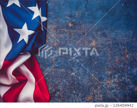 American Flag lies on a beautiful background 126409942