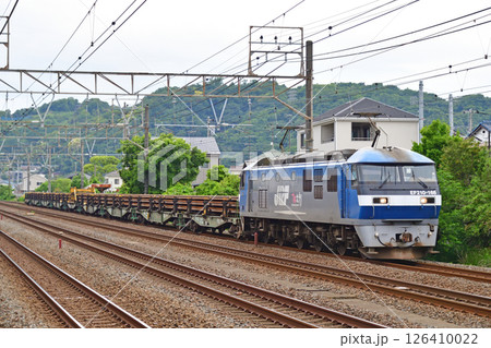 東海道本線　二宮－大磯　JR貨物　EF210-168（吹田）＋日鐵チキ9B 126410022