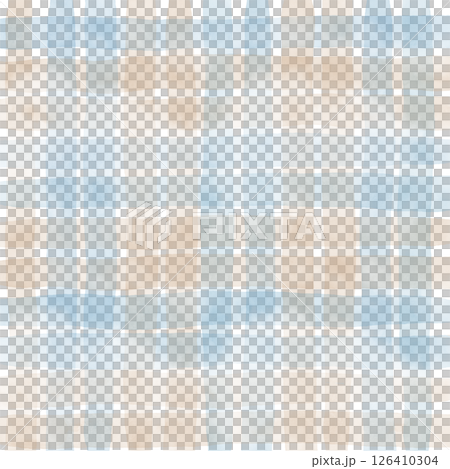 Blue Brown Beige Plaid Gingham Check Hand Drawn Background Pattern Overlay 126410304