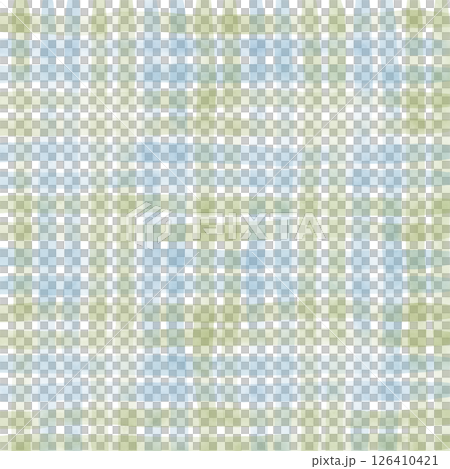 Blue Green Plaid Gingham Check Hand Drawn Background Pattern Overlay 126410421