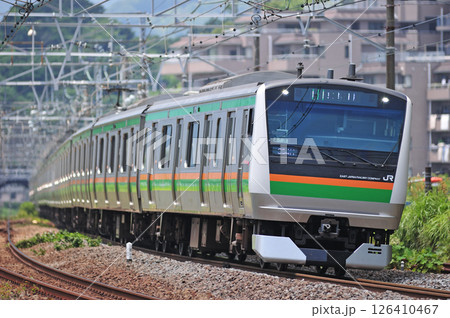 東海道本線　真鶴　JR東日本　E233系3000番台　E56編成（国府津） 126410467