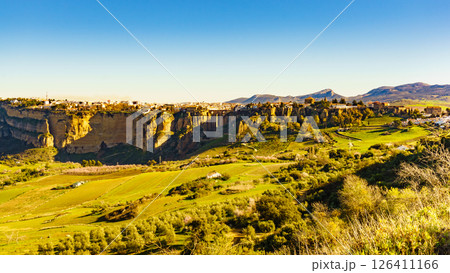 Ronda town and valley, Andalusia, Spain. Ronda town and valley, Andalusia, Spain. 126411166