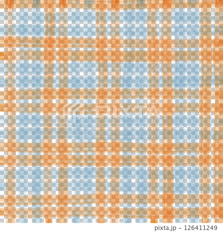 Blue Orange Plaid Gingham Check Hand Drawn Background Pattern Overlay Blue Orange Plaid Gingham Check Hand Drawn Background Pattern Overlay 126411249