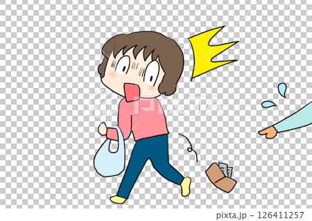 A woman is told she lost her wallet 126411257