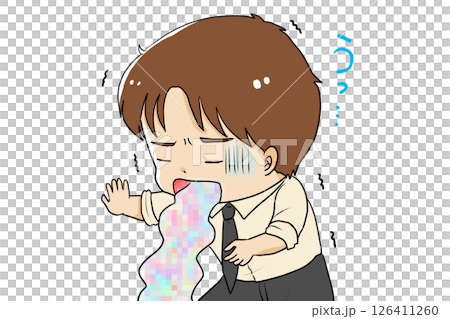 嘔吐する男性 126411260