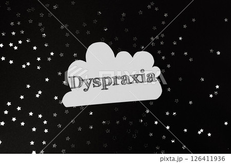 Cloud of stars with the word Dysproxia written in the middle Cloud of stars with the word Dysproxia written in the middle 126411936