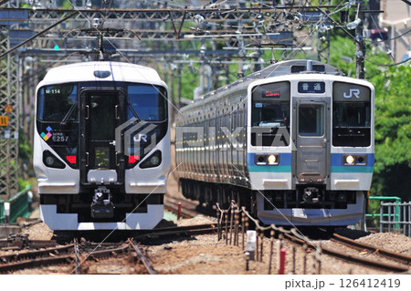 中央本線　上野原　JR東日本　E257系　M-114編成（松本）　211系　N601編成（長野） 126412419