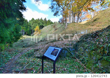 大和国「宇田松山城」 門跡の石垣と曲輪 大和国「宇田松山城」 門跡の石垣と曲輪 126412743