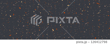 Marble granite background. Dark grey red and yellow terrazzo texture of stone, granite. Empty tile surface sandstone pattern abstract background. 126412798