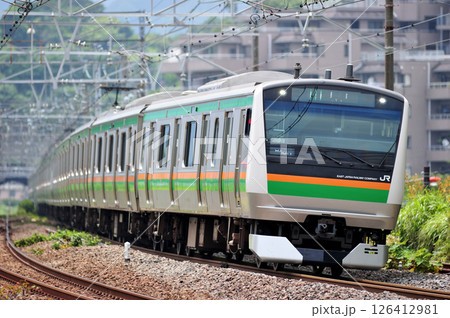 東海道本線 真鶴 JR東日本 E233系3000番台 E55編成(国府津) 東海道本線 真鶴 JR東日本 E233系3000番台 E55編成(国府津) 126412981