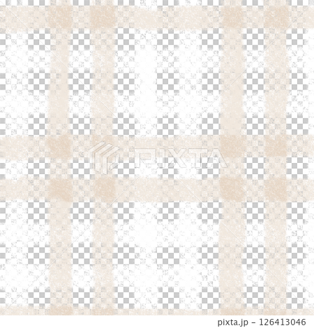 Brown Beige Plaid Tartan Gingham Check Hand Drawn Background Pattern Overlay 126413046
