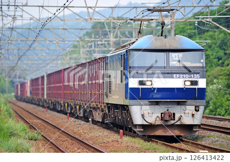 東海道本線 二宮-国府津 JR貨物 EF210-135(新鶴見) 東海道本線 二宮-国府津 JR貨物 EF210-135(新鶴見) 126413422