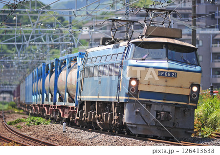 東海道本線　真鶴　JR貨物　EF66-21（吹田） 126413638