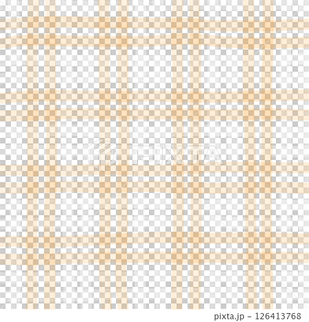 Orange White Plaid Gingham Check Hand Drawn Background Pattern Overlay 126413768