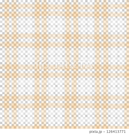Orange White Plaid Gingham Check Hand Drawn Background Pattern Overlay 126413771
