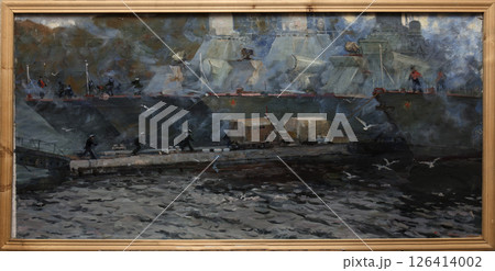 landscape, picture of nature, oil painting, handmade drawing 126414002