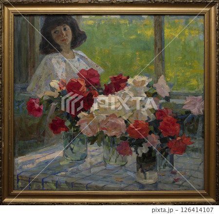 oil painting, portrait, handmade drawing 126414107